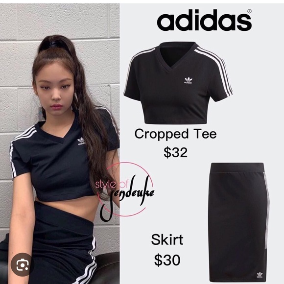 Adidas Trefoil Cropped 3 Stripes Top - Picture 4 of 5